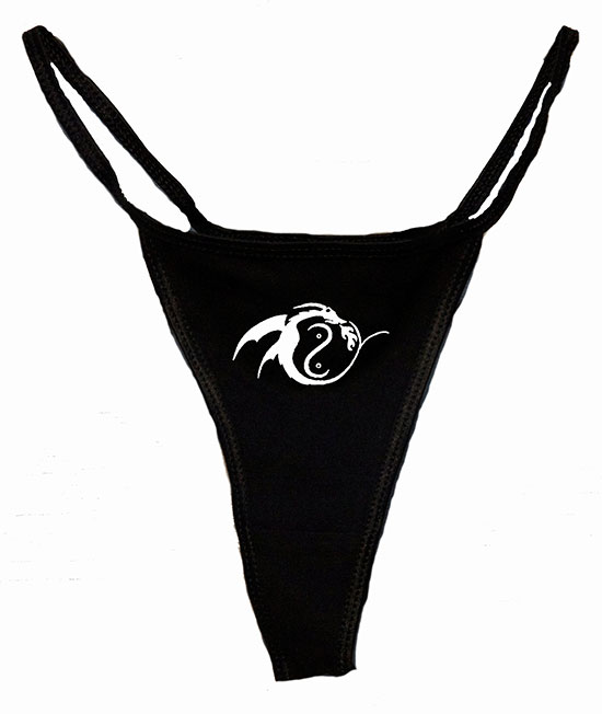 Black Logo Thong