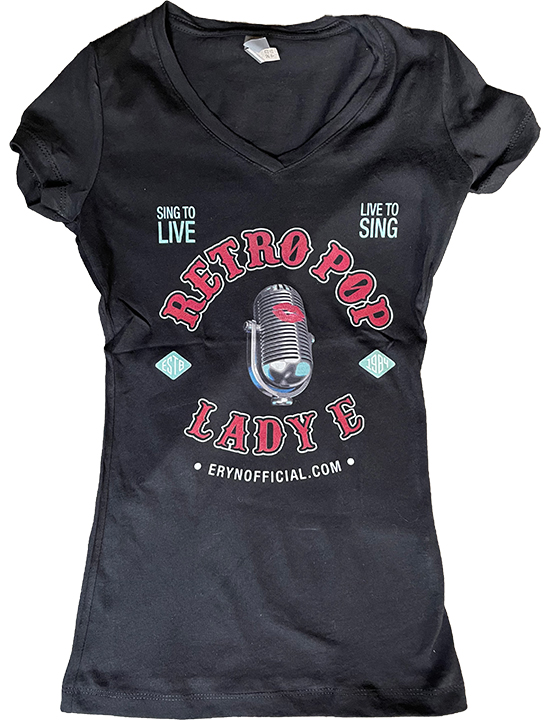 Eryn Retro Pop Black Women's T-Shirt